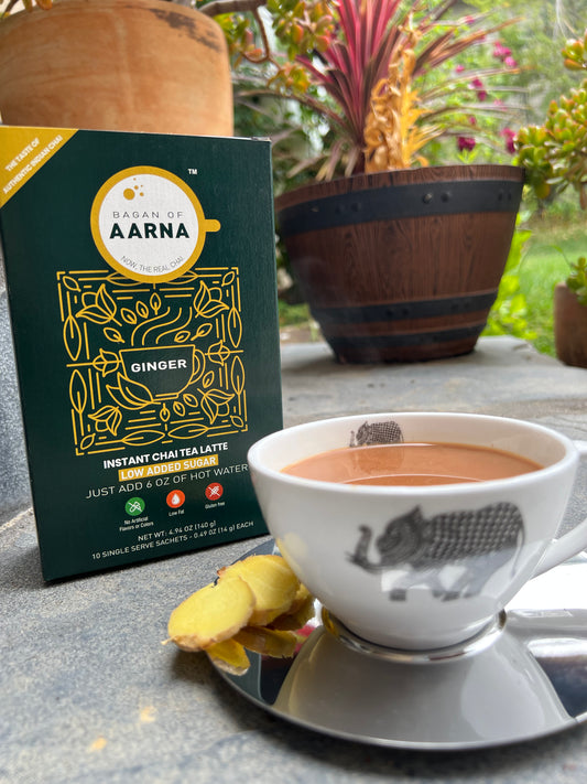 Indian chai latte with cardamom, ready to mix with hot water.